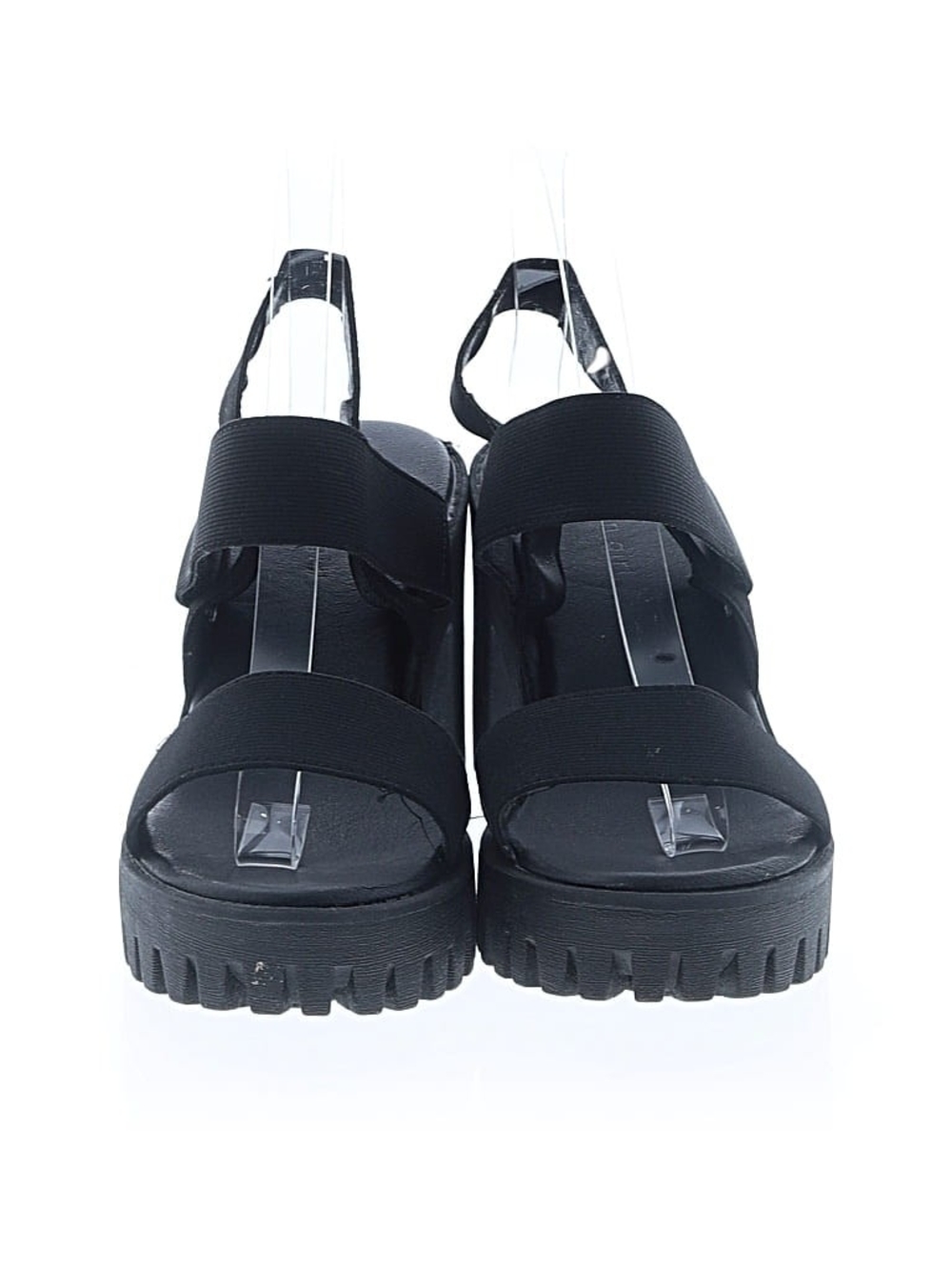 Black Platform Elastic Strap Women’s Sandals